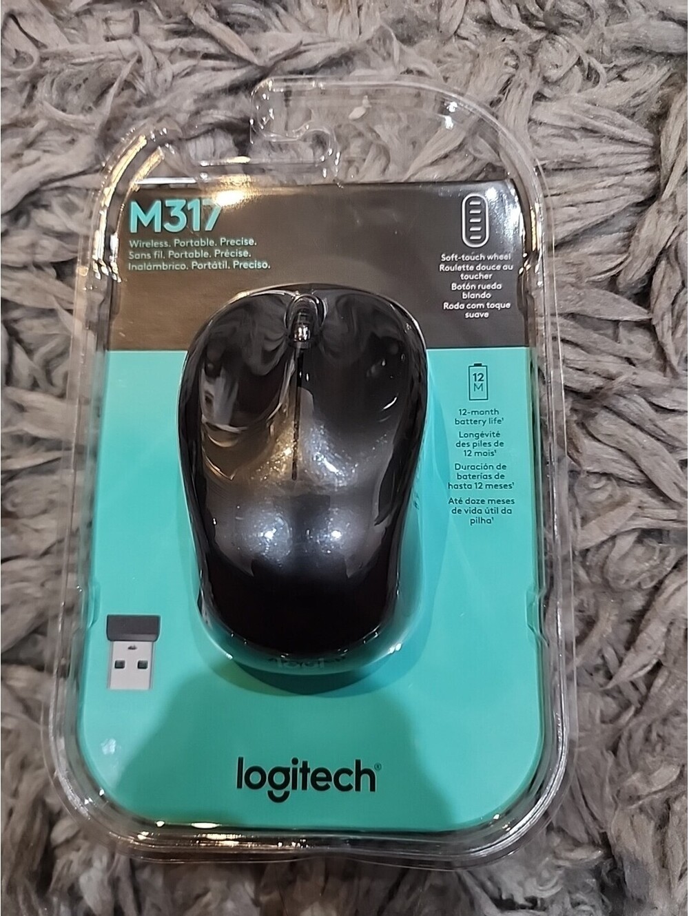 M317 Wireles Portable Sans Fil Logitech 12M S/N2341AP08JHG9 Black